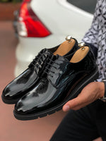 Load image into Gallery viewer, Patent Lace-up Leather Shoes Black-baagr.myshopify.com-shoes2-BOJONI
