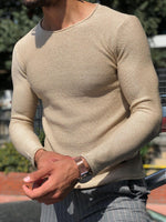 Load image into Gallery viewer, Merus Slim-Fit Knitwear Beige-baagr.myshopify.com-sweatshirts-BOJONI
