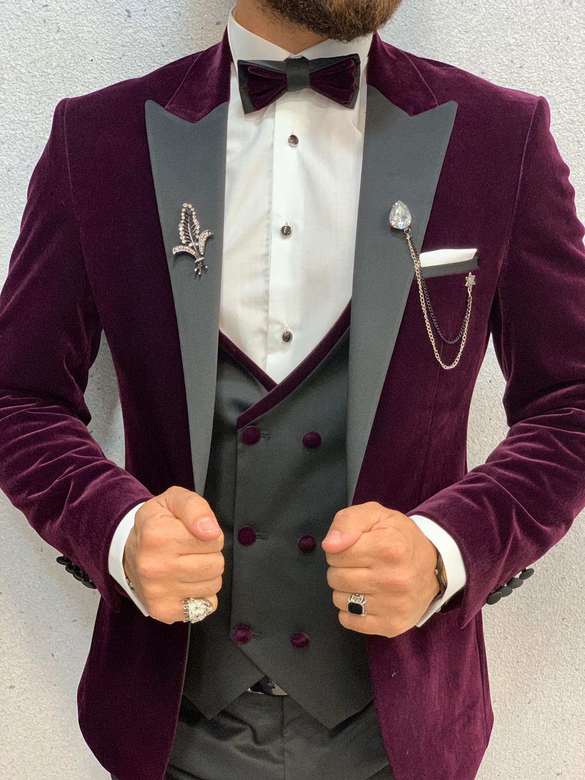 Mans Slim Fit Tuxedo Damson-baagr.myshopify.com-1-brabion