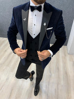Load image into Gallery viewer, Mans Slim Fit Tuxedo Navy Blue-baagr.myshopify.com-1-brabion

