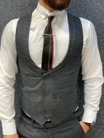 Load image into Gallery viewer, Louis Slim Fit Plaid Suit Dark Gray-baagr.myshopify.com-1-BOJONI
