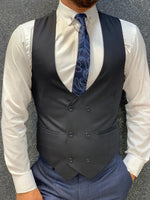 Load image into Gallery viewer, Kinda  Slim Fit Plaid Suit Navy-baagr.myshopify.com-1-BOJONI
