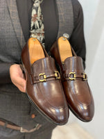 Load image into Gallery viewer, Buckled Suede Shoes Brown-baagr.myshopify.com-shoes2-BOJONI
