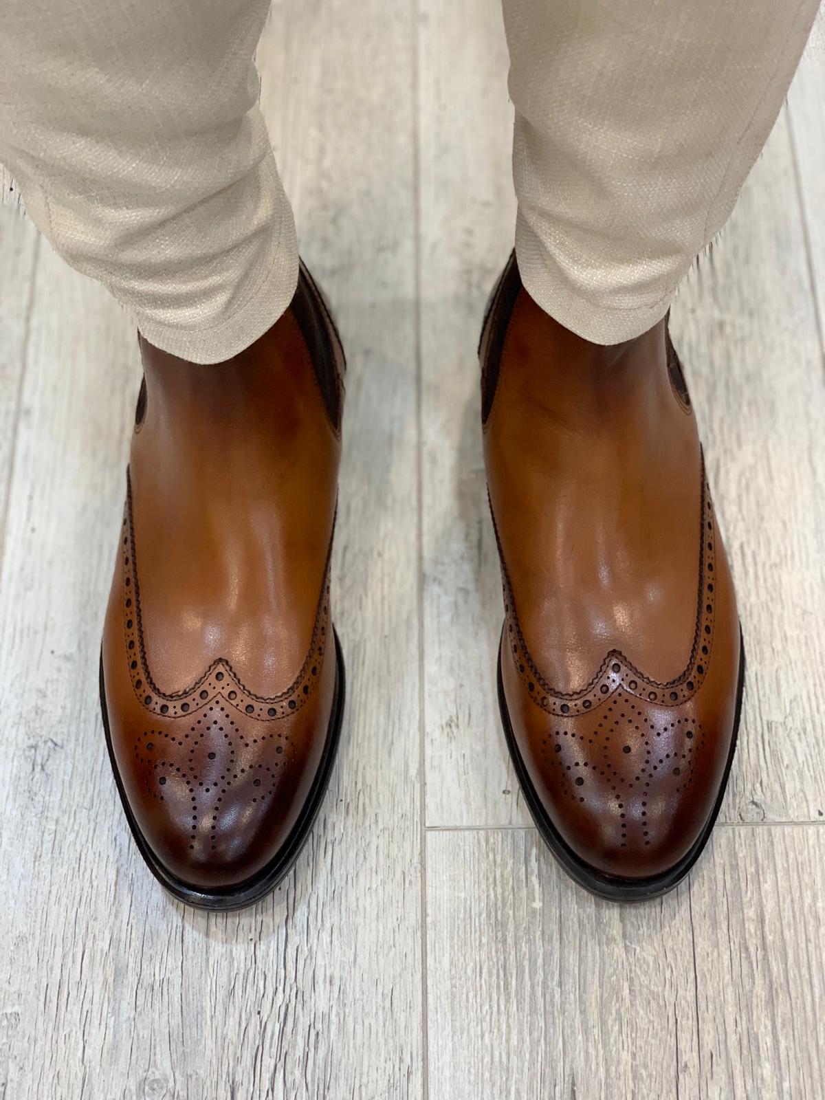 Mens wingtip chelsea 2024 boots