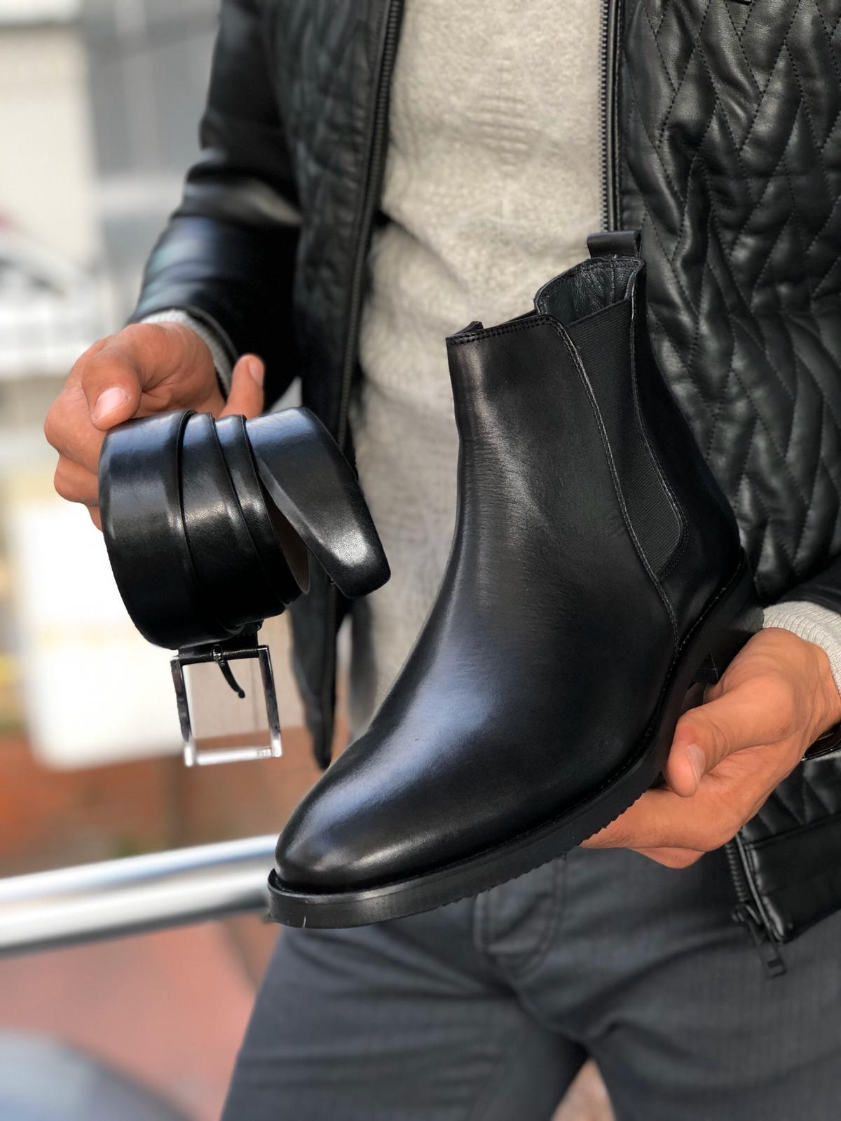 The Aqua Black Chelsea Boots BOJONI
