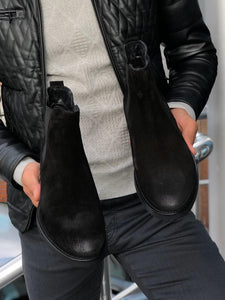 The Aqua Black Suede Leather Chelsea Boots-baagr.myshopify.com-shoes2-BOJONI