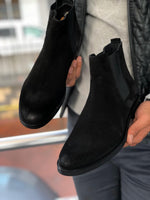 Load image into Gallery viewer, The Aqua Black Suede Leather Chelsea Boots-baagr.myshopify.com-shoes2-BOJONI
