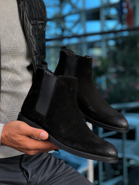 Black suede chelsea boots deals