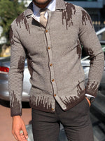 Load image into Gallery viewer, Gerry Slim-Fit Patterned Knitwear Cardigan Brown-baagr.myshopify.com-sweatshirts-BOJONI
