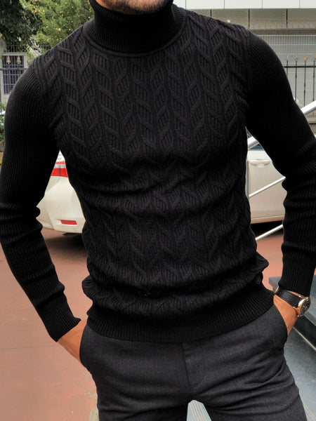 Calvin Slim Fit Turtleneck Knitwear Black BOJONI