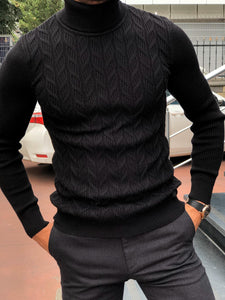 Mens fitted black sales turtleneck