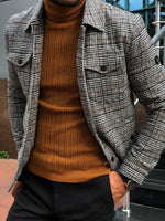 Load image into Gallery viewer, Alonso Slim-Fit Wool Plaid Coat Black-baagr.myshopify.com-Jacket-BOJONI
