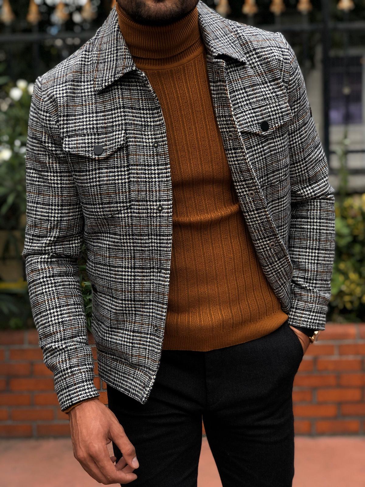 Black 2024 plaid coat