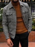 Load image into Gallery viewer, Alonso Slim-Fit Wool Plaid Coat Black-baagr.myshopify.com-Jacket-BOJONI
