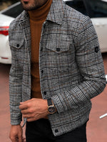 Load image into Gallery viewer, Alonso Slim-Fit Wool Plaid Coat Black-baagr.myshopify.com-Jacket-BOJONI
