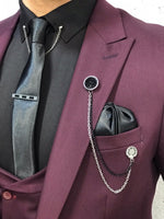 Load image into Gallery viewer, Ani Burgundy Slim Fit Wool Suit-baagr.myshopify.com-1-BOJONI
