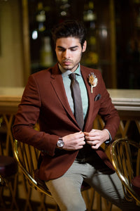 Belka Slim-Fit Blazer Brown-baagr.myshopify.com-blazers-BOJONI
