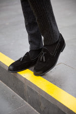 Load image into Gallery viewer, Sardinelli Suade Loafers Black-baagr.myshopify.com-shoes2-BOJONI

