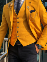 Load image into Gallery viewer, Multi Slim-Fit Suit Vest Mustard-baagr.myshopify.com-suit-BOJONI
