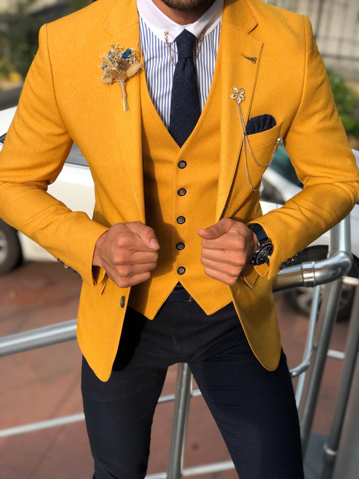 mustard yellow dress vest " Joanna " Reversible Quilted Padding Vest ( Mustard Yellow )