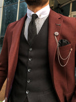 Load image into Gallery viewer, Multi Slim-Fit Suit Vest Claret Red-baagr.myshopify.com-suit-BOJONI
