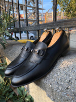 Load image into Gallery viewer, Buckle Detail with Classic Leather Shoes Black-baagr.myshopify.com-shoes2-BOJONI
