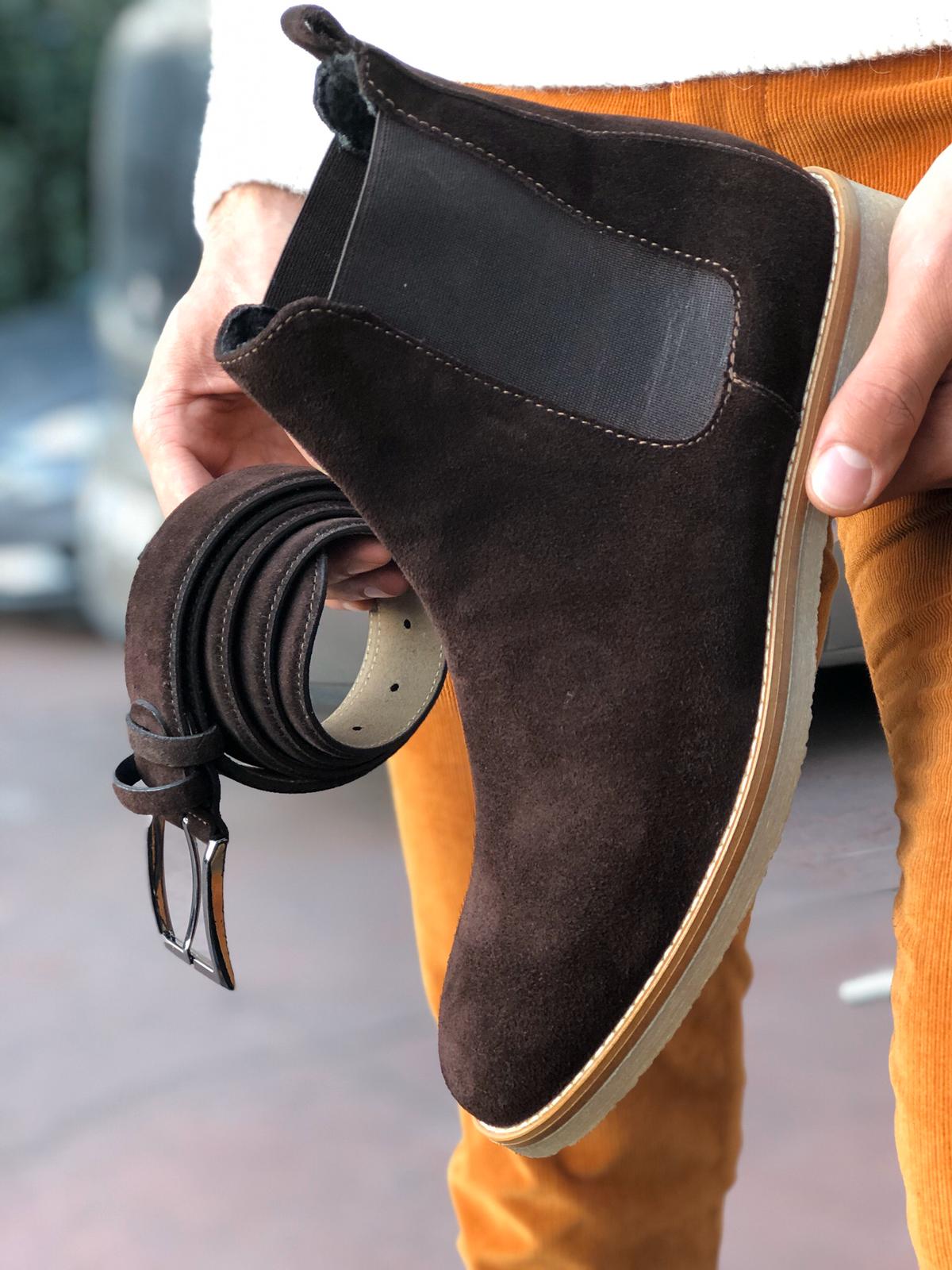 Suade Leather Classic Chelsea boots Brown-baagr.myshopify.com-shoes2-BOJONI
