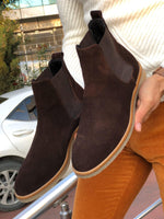Load image into Gallery viewer, Suade Leather Classic Chelsea boots Brown-baagr.myshopify.com-shoes2-BOJONI
