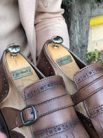 Load image into Gallery viewer, Sardinelli Buckle Detail Leather Shoes Brown-baagr.myshopify.com-shoes2-BOJONI

