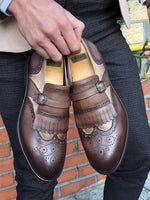 Load image into Gallery viewer, Sardinelli Buckle Detail Leather Shoes Brown-baagr.myshopify.com-shoes2-BOJONI
