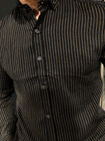 Load image into Gallery viewer, Ladalii Slim-Fit Striped Shirt black-baagr.myshopify.com-Shirt-BOJONI
