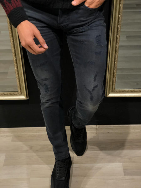 Magnum Slim-Fit Ripped Jeans Black | BOJONI