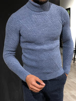 Load image into Gallery viewer, Ponto Slim-Fit Wool Turtleneck Knitwear Blue-baagr.myshopify.com-sweatshirts-BOJONI
