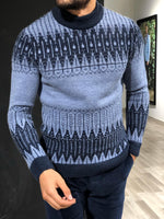 Load image into Gallery viewer, Tommy Slim-Fit Wool Half Turtleneck Knitwear Blue-baagr.myshopify.com-sweatshirts-BOJONI
