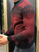 Load image into Gallery viewer, Tommy Slim-Fit Wool Half Turtleneck Knitwear Red-baagr.myshopify.com-sweatshirts-BOJONI
