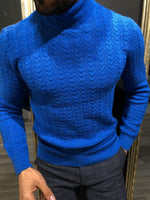 Load image into Gallery viewer, Calvin Slim-Fit Wool Turtleneck Knitwear Sax-baagr.myshopify.com-sweatshirts-BOJONI
