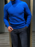 Load image into Gallery viewer, Calvin Slim-Fit Wool Turtleneck Knitwear Sax-baagr.myshopify.com-sweatshirts-BOJONI
