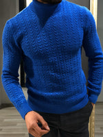 Load image into Gallery viewer, Calvin Slim-Fit Wool Turtleneck Knitwear Sax-baagr.myshopify.com-sweatshirts-BOJONI
