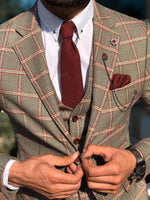 Load image into Gallery viewer, Toni Slim-Fit Plaid Suit Vest BURGUNDY-baagr.myshopify.com-suit-BOJONI
