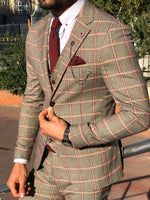 Load image into Gallery viewer, Toni Slim-Fit Plaid Suit Vest BURGUNDY-baagr.myshopify.com-suit-BOJONI
