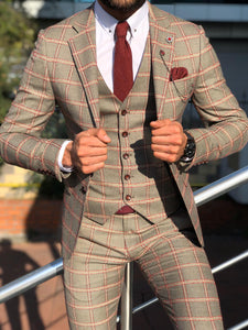 Toni Slim-Fit Plaid Suit Vest BURGUNDY-baagr.myshopify.com-suit-BOJONI