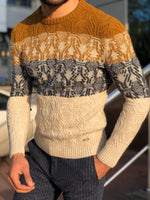 Load image into Gallery viewer, Torino Slim-Fit Wool Patterned Knitwear Beige-baagr.myshopify.com-sweatshirts-BOJONI
