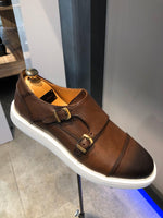 Load image into Gallery viewer, Sardinelli Eva Sole Double Buckle Monk Shoes Brown-baagr.myshopify.com-shoes2-BOJONI
