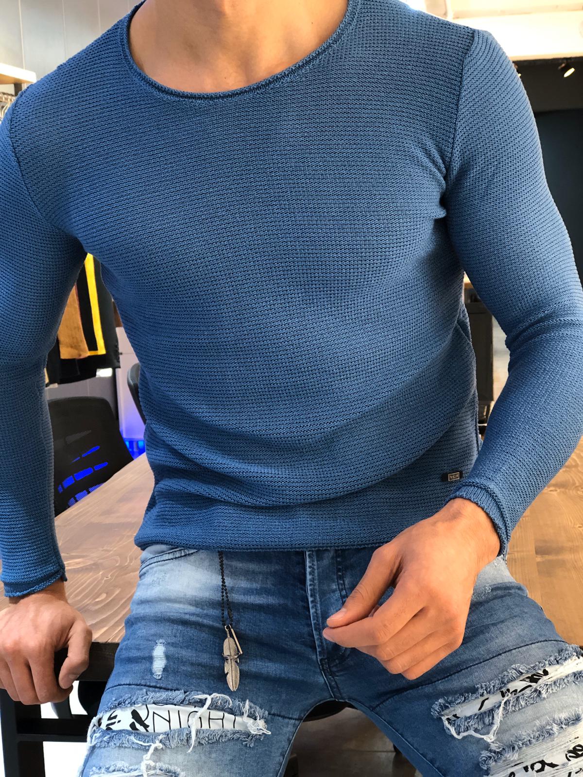 Ponto Slim-Fit Knitwear Indigo-baagr.myshopify.com-sweatshirts-BOJONI