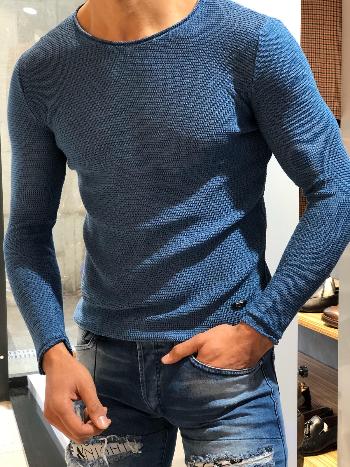 Ponto Slim-Fit Knitwear Indigo-baagr.myshopify.com-sweatshirts-BOJONI