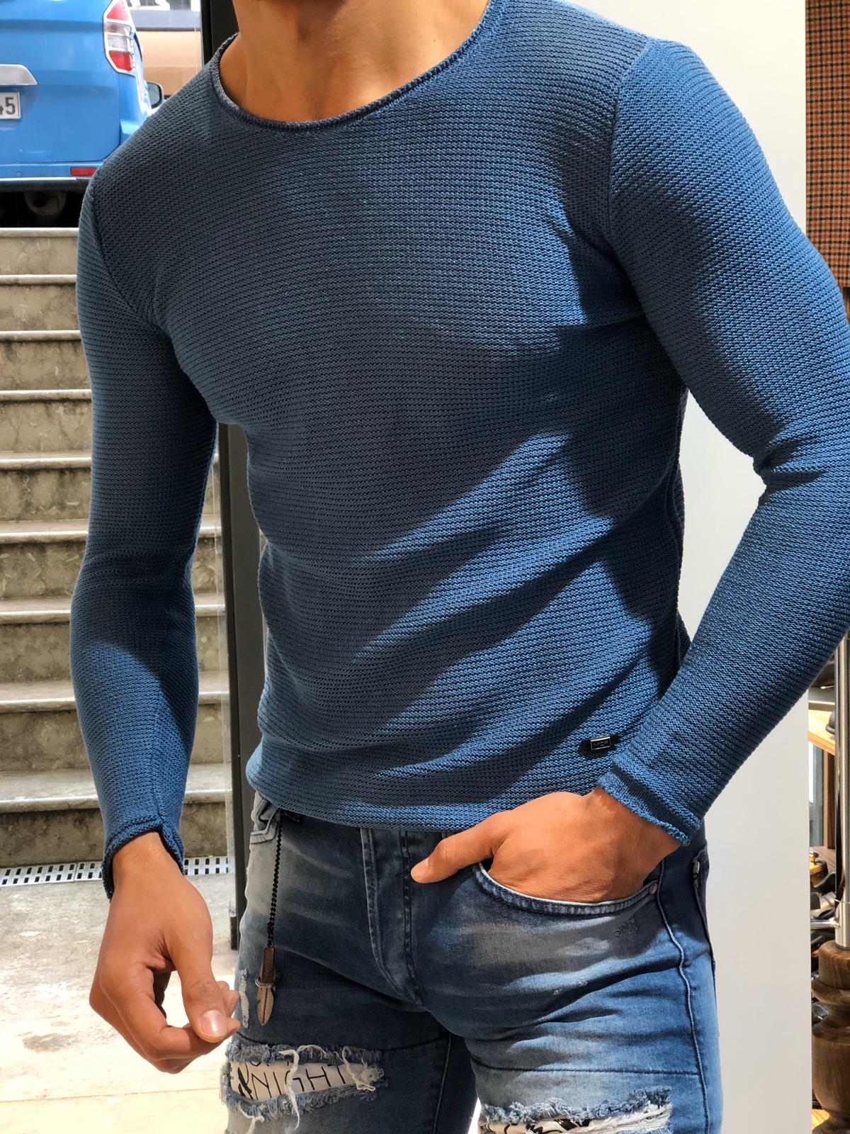 Ponto Slim-Fit Knitwear Indigo-baagr.myshopify.com-sweatshirts-BOJONI