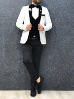 Load image into Gallery viewer, Zerno Velvet Slim Fit White Tuxedo-baagr.myshopify.com-1-BOJONI
