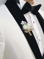 Load image into Gallery viewer, Zerno Velvet Slim Fit White Tuxedo-baagr.myshopify.com-1-BOJONI
