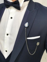 Load image into Gallery viewer, Lazio Slim Fit Navy Blue Tuxedo-baagr.myshopify.com-1-BOJONI
