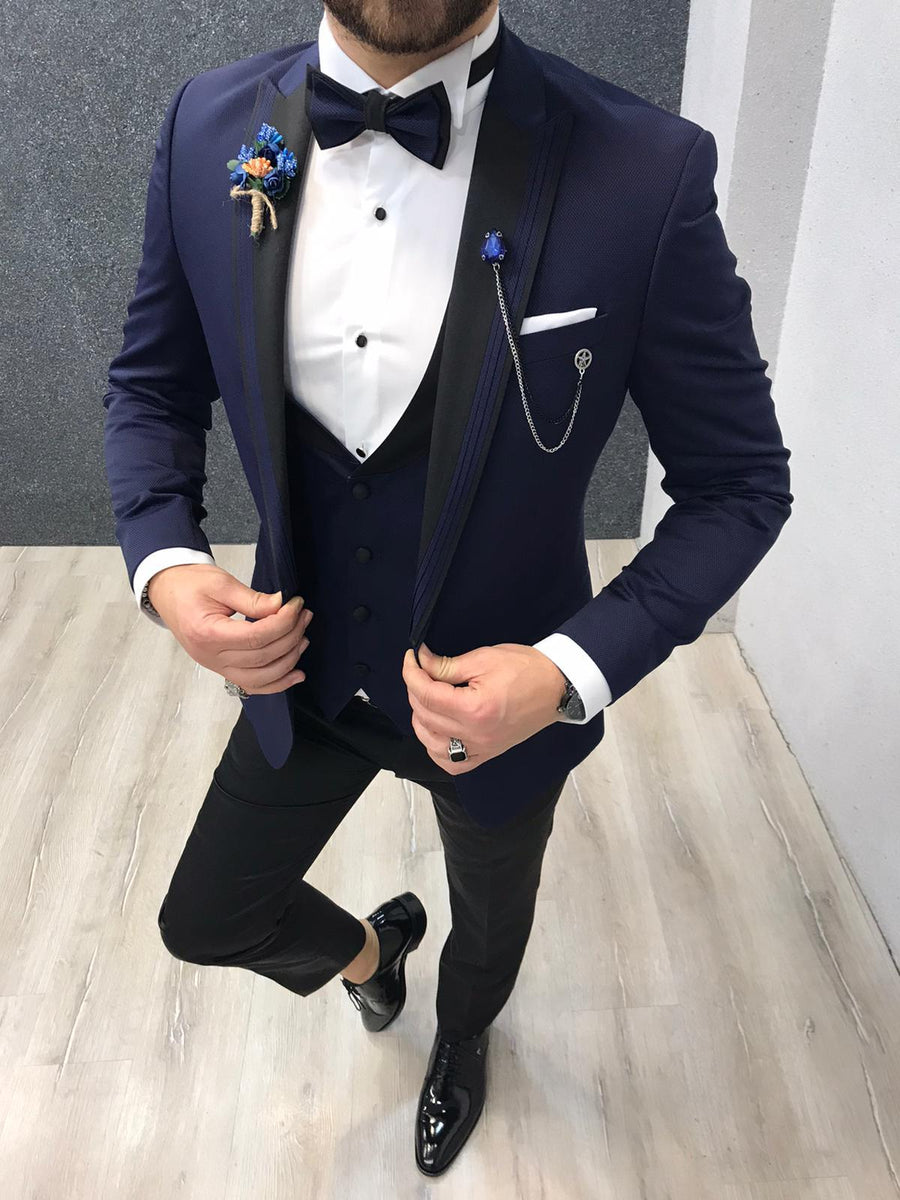 Lazio Slim Fit Navy Blue II Tuxedo | BOJONI